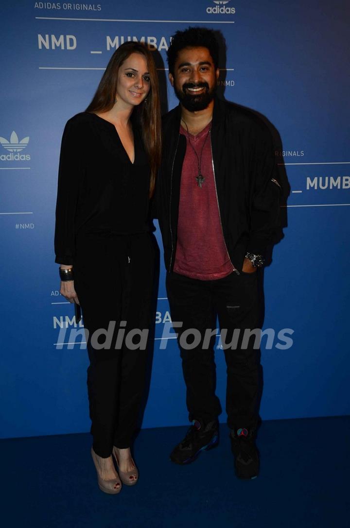 Ranvijay Singh with Priyanka Vohra at Adidas Launch