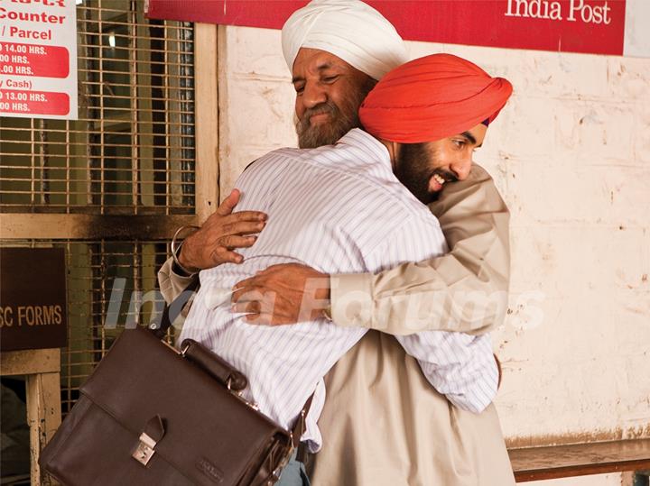 Ranbir Kapoor hugging Prem Chopra