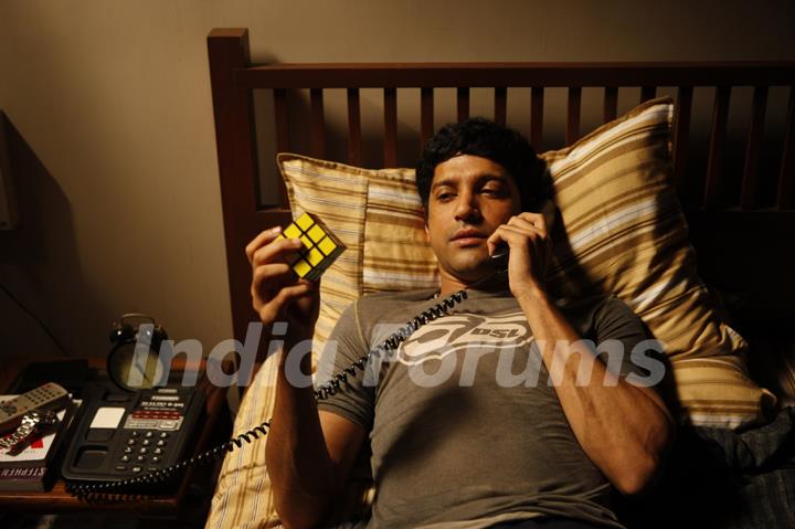 Farhan Akhtar in the movie Karthik Calling Karthik