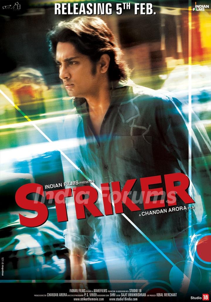 Striker movie poster with Siddharth Narayan