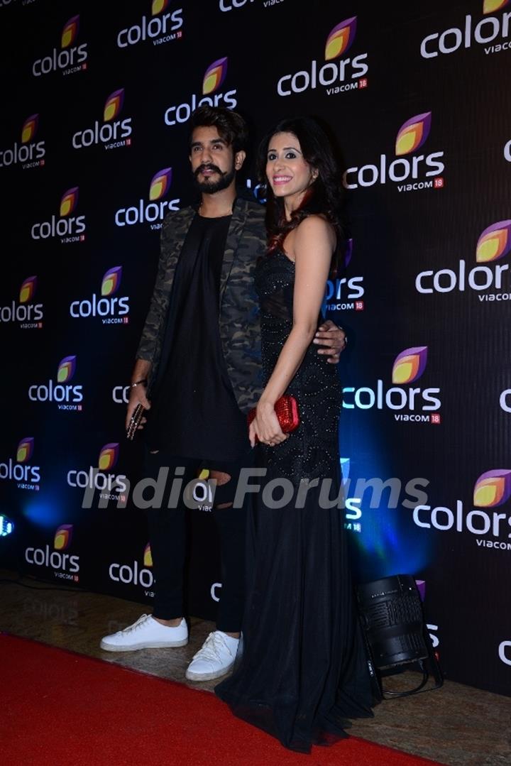 Suyyash Rai with Kishwer Merchant at Colors TV's Red Carpet Event