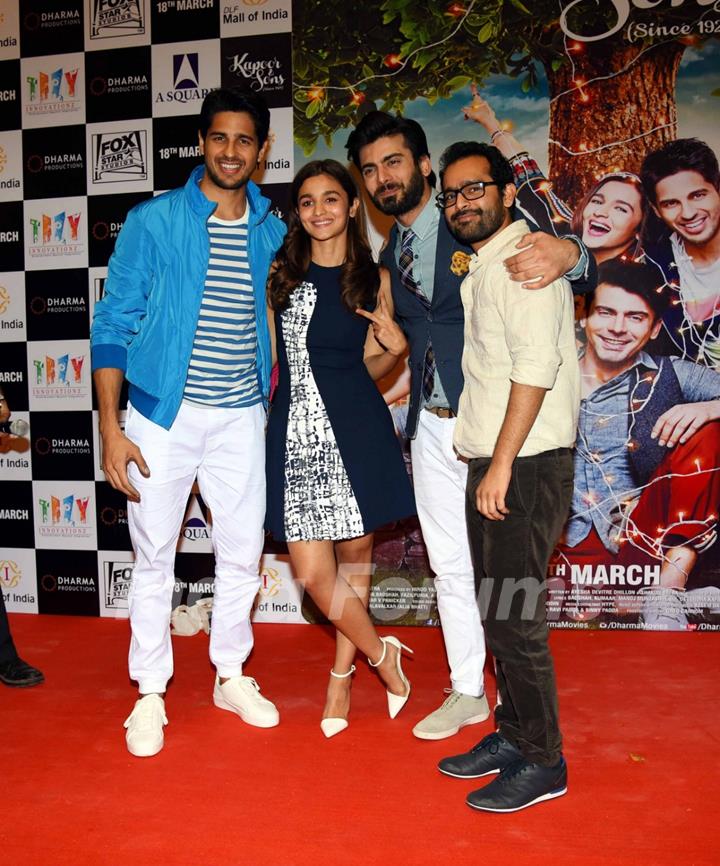 Sidharth Malhotra, Alia Bhatt and Fawad Khan for Kapoor & Sons Promotions in Delhi