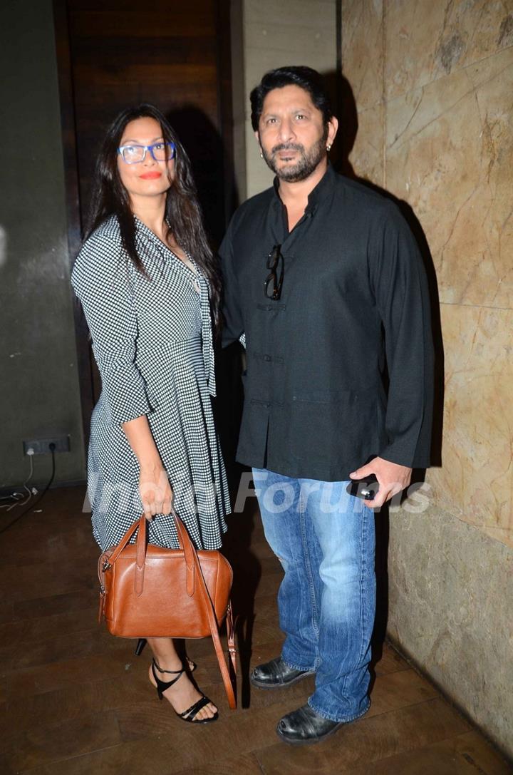 Arshad Warsi with Wife at Screening of Kapoor & Sons