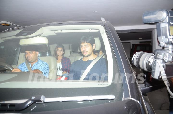 Sidharth Malhotra and Alia Bhatt were snapped at Hiroo Johar's Birthday Bash