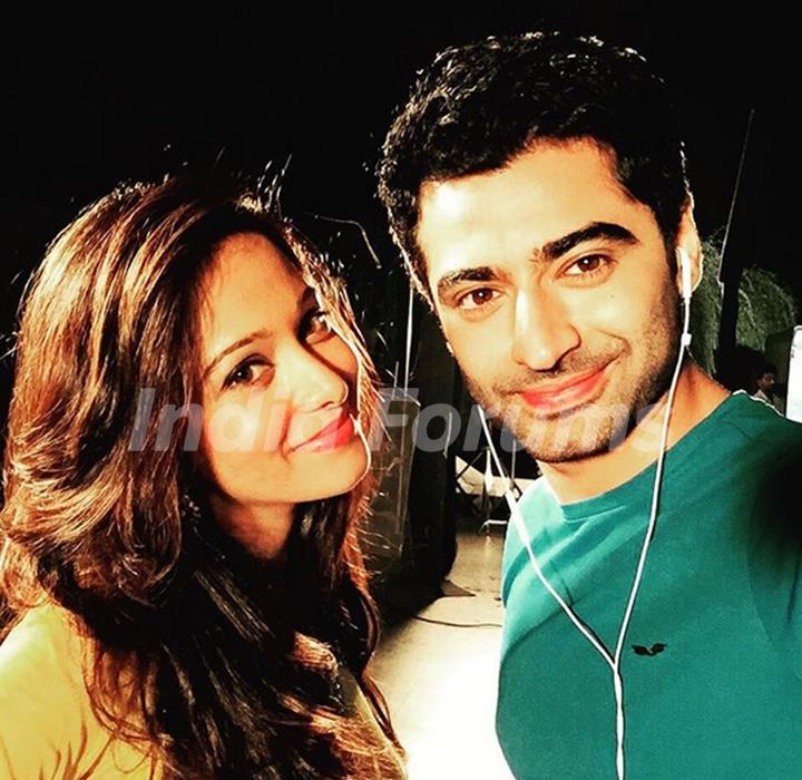 Preetika Rao & Harshad Arora while shooting for Salaam-E-Ishq Promos