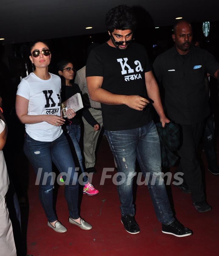 Arjun Kapoor and Kareena Kapoor Return form Ahemdabad