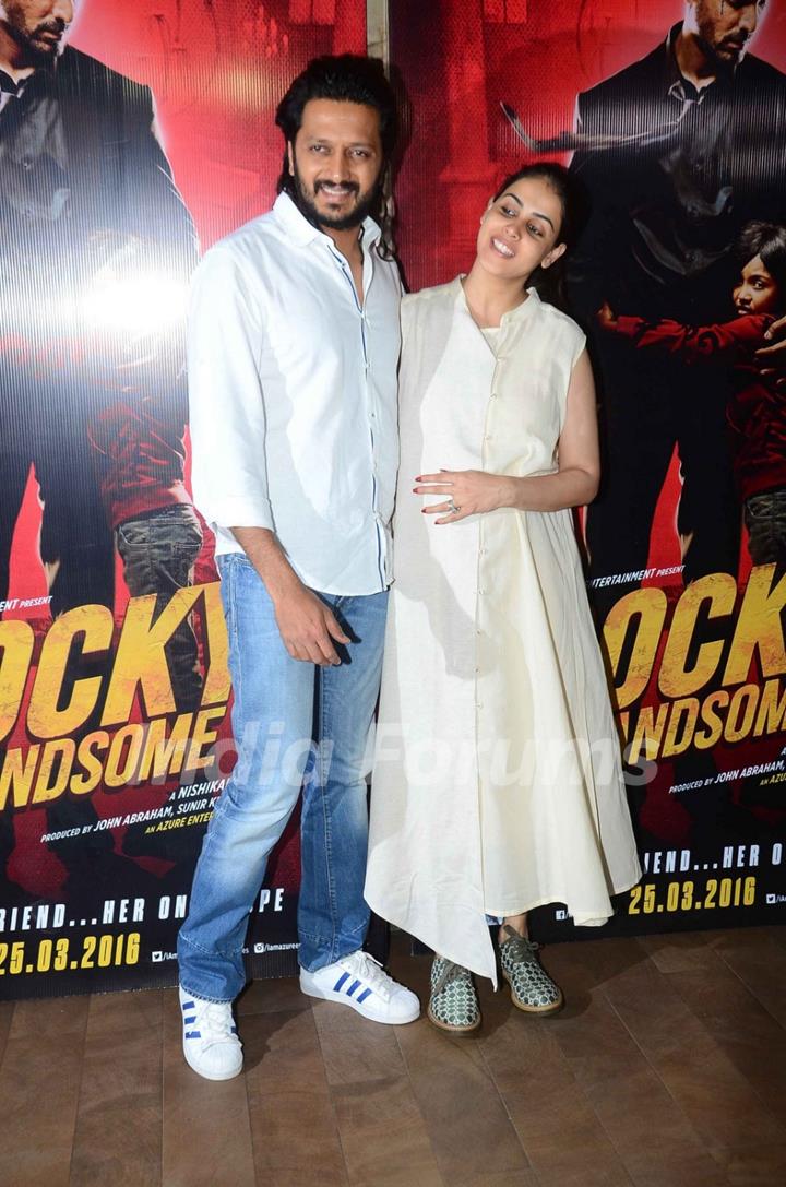 Riteish Deshmukh and Genelia Dsouza at Special Screening of Rocky Hansome