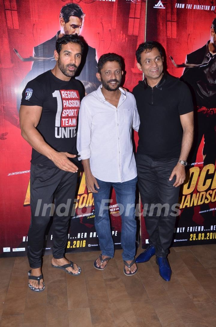 John Abraham and Nishikant Kamat at Special Screening of Rocky Hansome