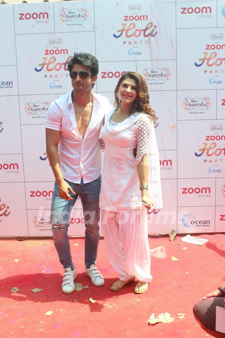 Sushant Singh Rajput and Jacqueline Fernandes at Zoom Holi Party