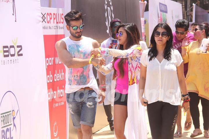 Karan Tacker, Krystle Dsouza and Ekta Kapoor at BCL's Holi Celebrations