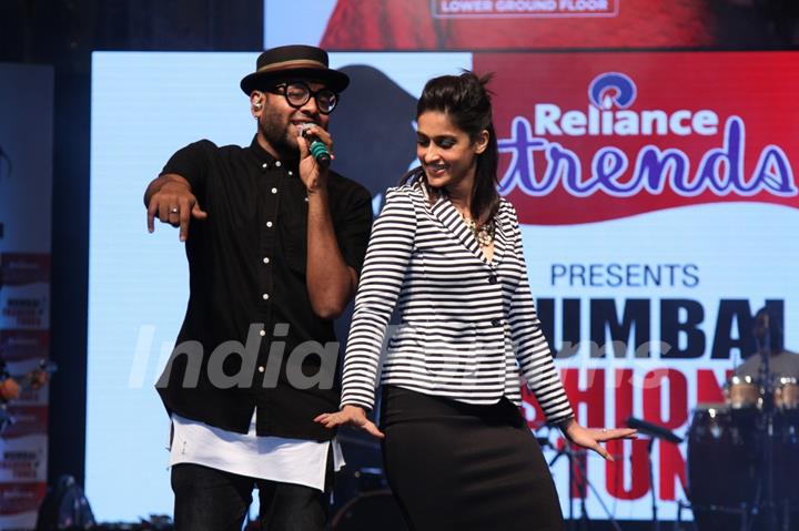 Ileana Shakes a leg with Benny Dayal at Launch event of 'Reliance Trends' Concept Store