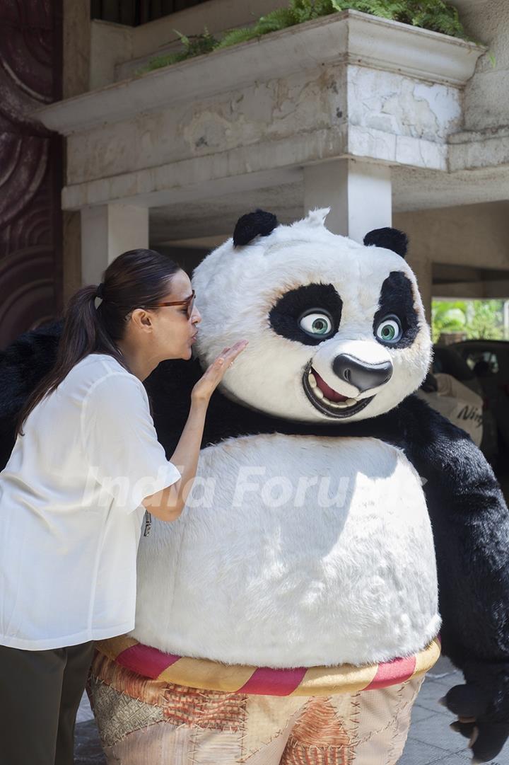 Neha Dhupia Meets Kung Fu Panda's PO