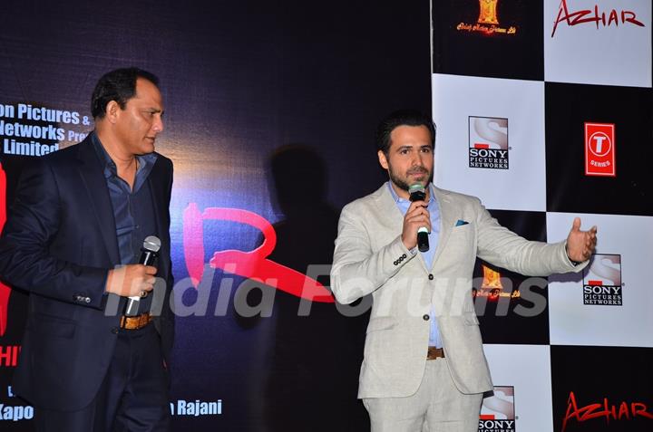 Emraan Hashmi interacts with the audience at Azhar Trailer Launch