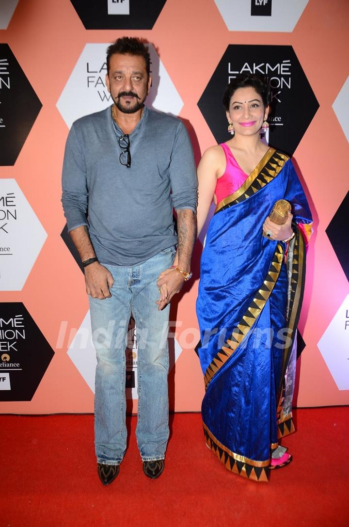 Sanjay Dutt and Manyata Dutt at Lakme Fashion Show 2016 - Day 4