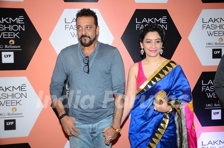 Sanjay Dutt and Manyata Dutt at Lakme Fashion Show 2016 - Day 4