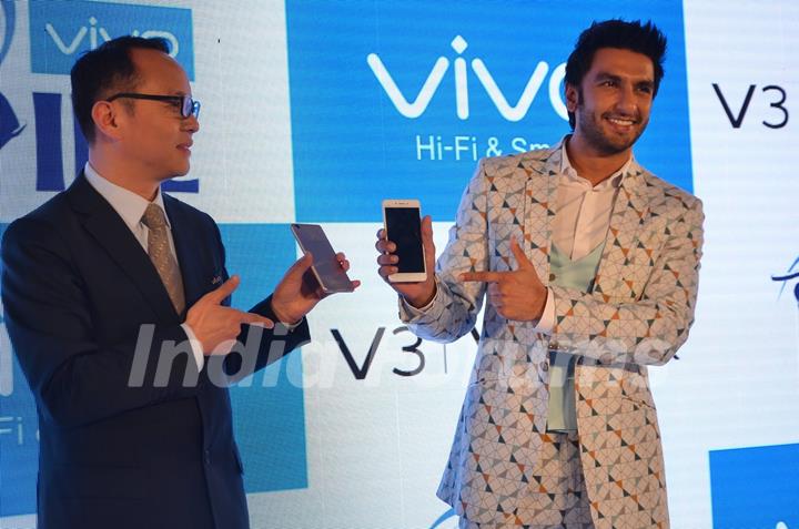 VIVO Brand Ambassador Ranveer Singh at Launch of  V3 and V3 Max phone