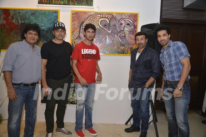 Sunny Deol with BobbyDeol at Gateway School Art Show