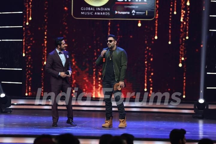 Ayushmann Khurrana and Rapper Badshah at COLORS GiMA AWARDS 2016