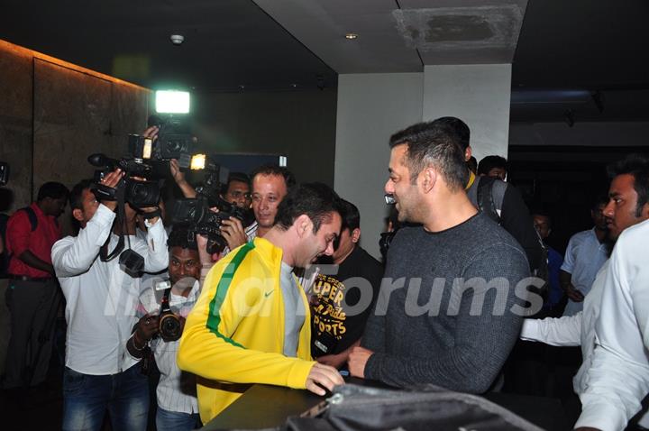 Salman Khan with Sohail Khan at Special Screening of 'The Jungle Book'