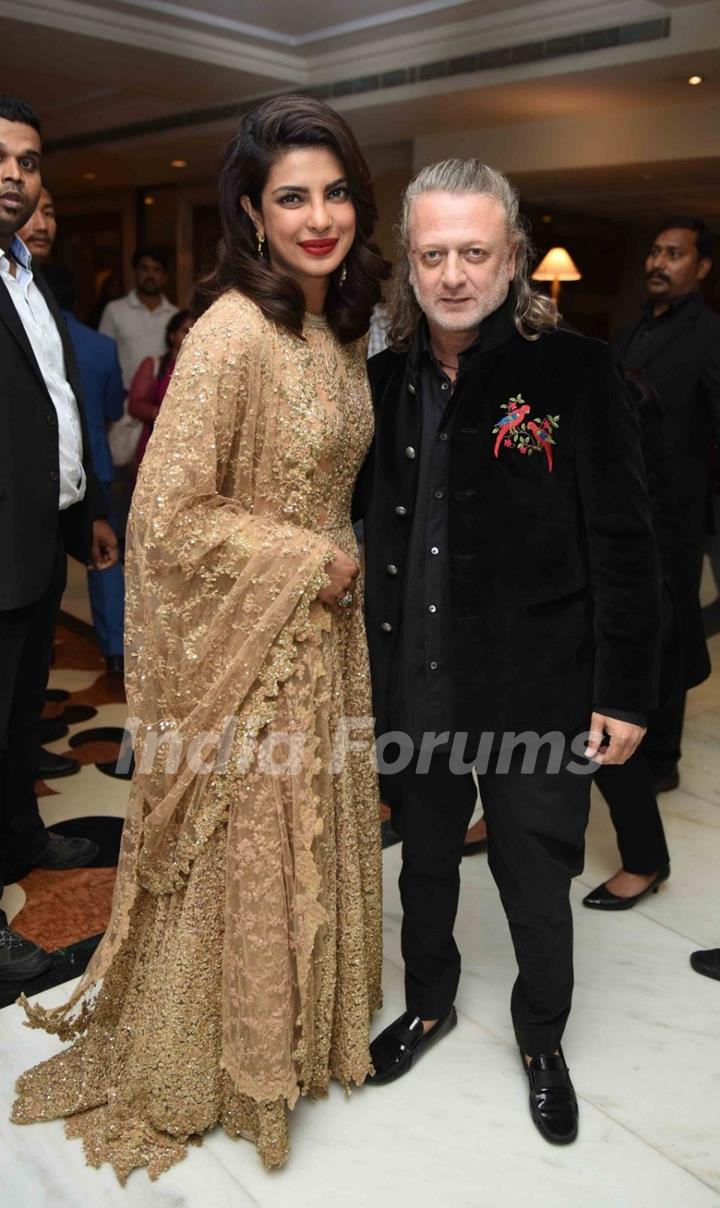 Rohit Bal with Priyanka Chopra a Party Post Receiving her Padma Bhushan