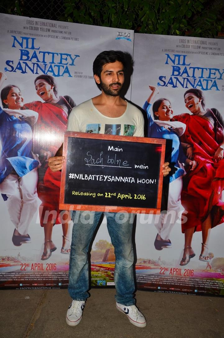 Kartik Aaryan at Special Screening of 'Nil Battey Sannata'