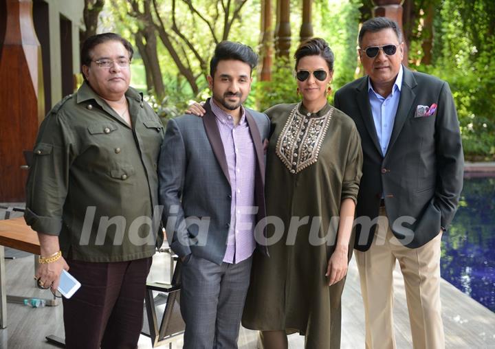 Akashdeep , Vir Das, Neha Dhupia and Boman Irani at Press Meet of 'Santa Banta Pvt. Ltd.'