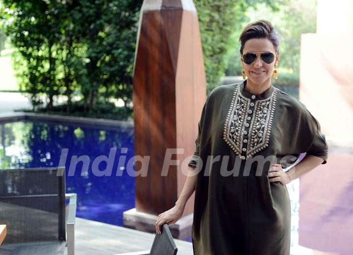 Neha Dhupia in her sizzlinhg avatar at Press Meet of 'Santa Banta Pvt. Ltd.'