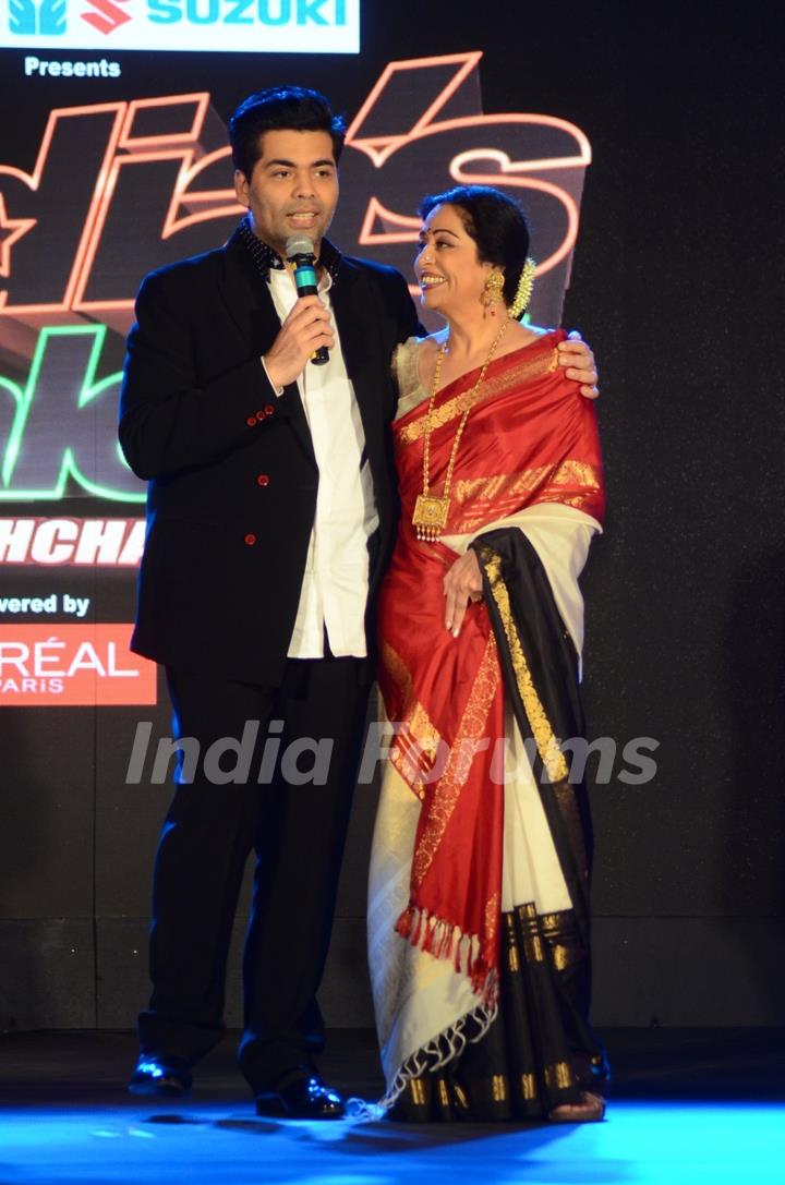 Karan Johar and Kirron Kher at the Launch Of the show 'India's Got Talent'