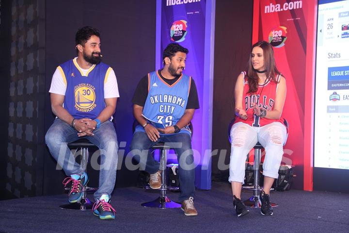 Neha Dhupia and Rannvijay Singh at Launch of NBA.com