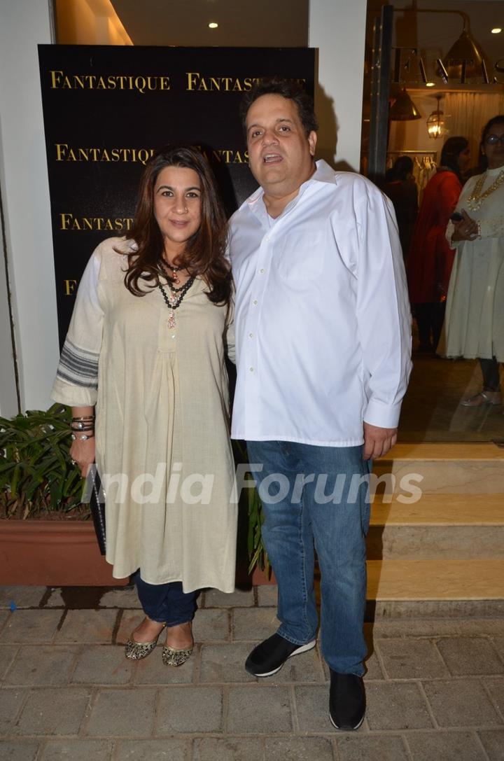 Amrita Singh with Sandeep Khosla at Fantastique store launch