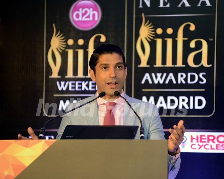 Farhan Akhtar at the Press Meet of 'IIFA'