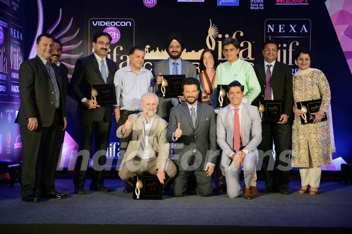 Anil Kapoor and Farhan Akhtar at the Press Meet of 'IIFA'