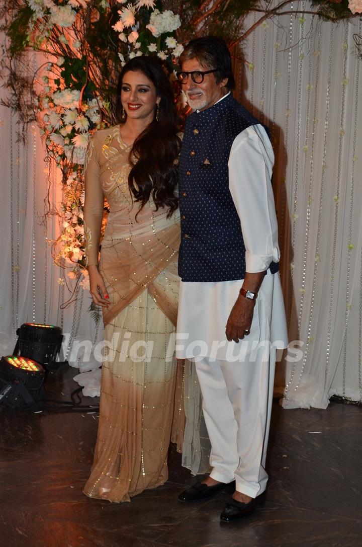 Amitabh Bachchan and Tabu at Karan - Bipasha's Star Studded Wedding Reception