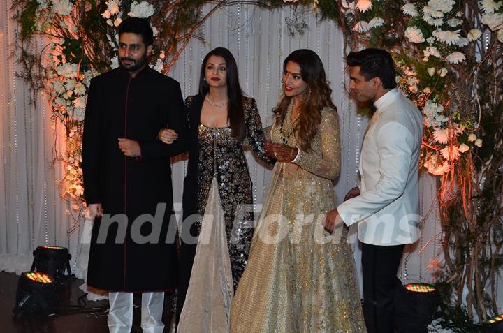 Abhishek Bachchan and Aishwarya Rai Bachchan at Karan - Bipasha's Star Studded Wedding Reception