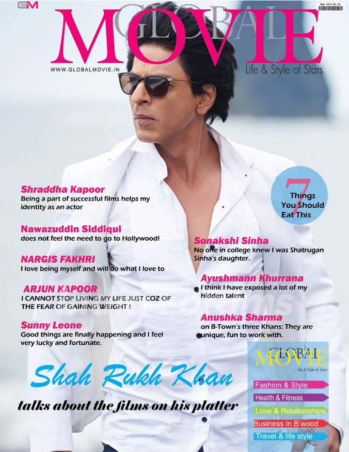 Shah Rukh Khan on the cover of Global Movie Magazine