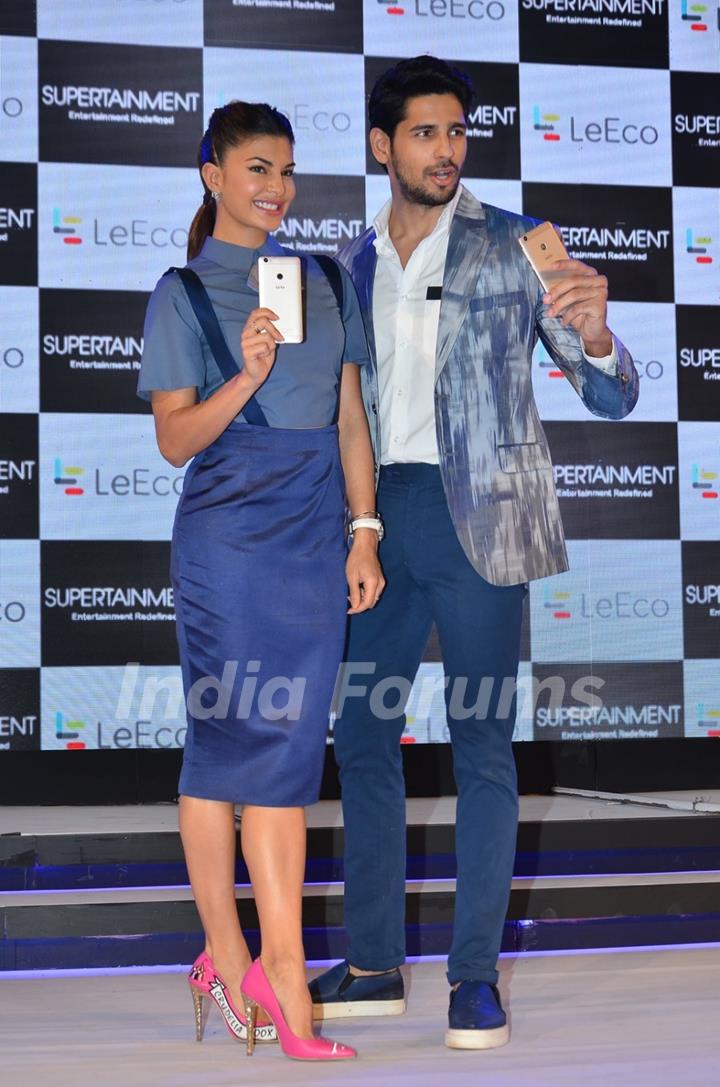 Jacqueline Fernandes and Sidharth Malhotra at 'Leeco' Mobile Launch