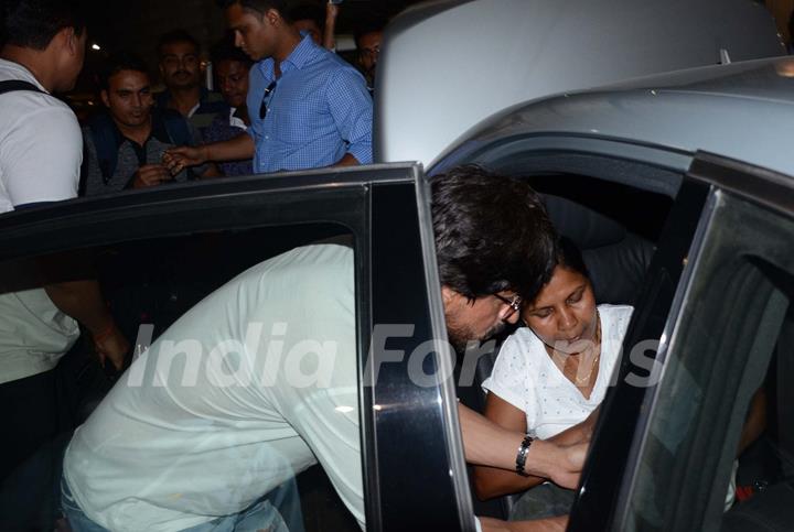 Shah Rukh Khan with his son Abram at Airport