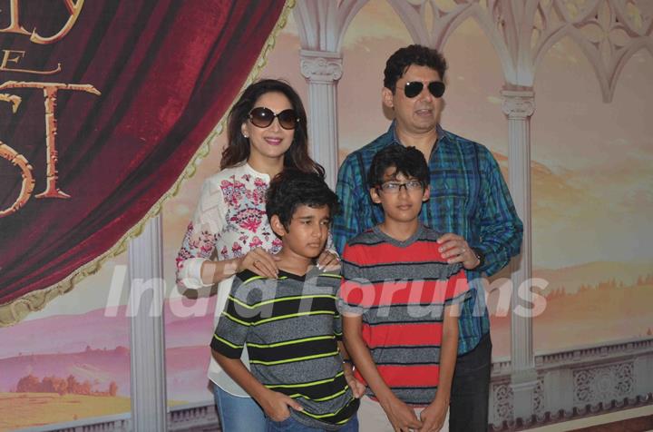 Madhuri Dixit Nene with her family at Special Screening of 'Beauty and the Beast'