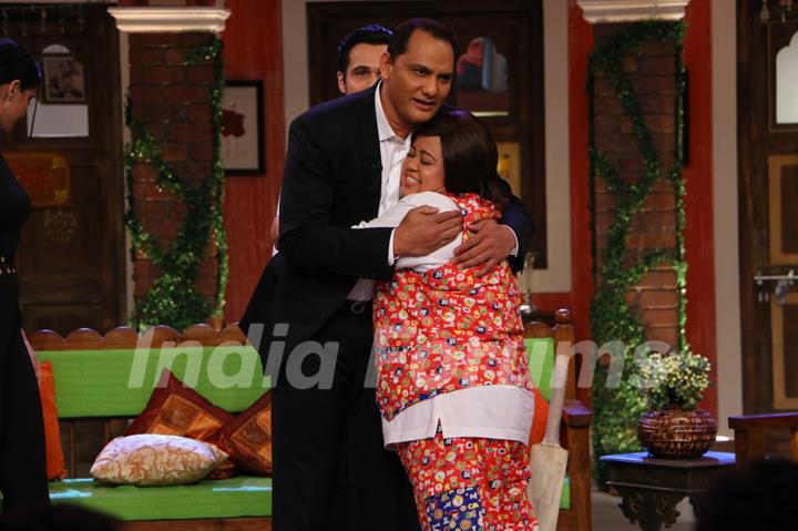 Cricketer Azharuddin and Emraan Hashmi Promote of 'Azhar' on the sets of 'Comedy Nights Live'