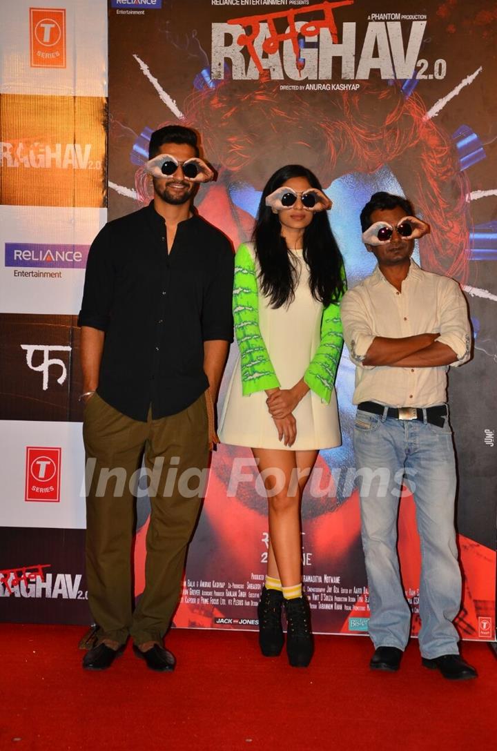 Nawazuddin Siddiqui, Vicky Kaushal and Sobhita Dhuliwala at Trailer Launch of the film 'Raman Raghav