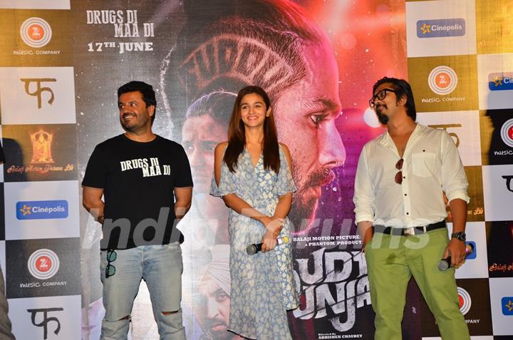 Abhishek Chaubey, Alia Bhatt and music composer Amit Trivedi  at Song Launch of 'Udta Punjab'