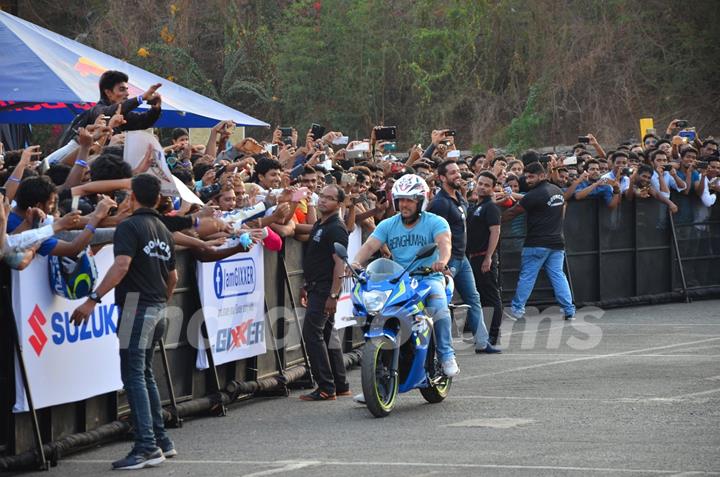 Salman Khan at  Suzuki's Bike Stunt Event