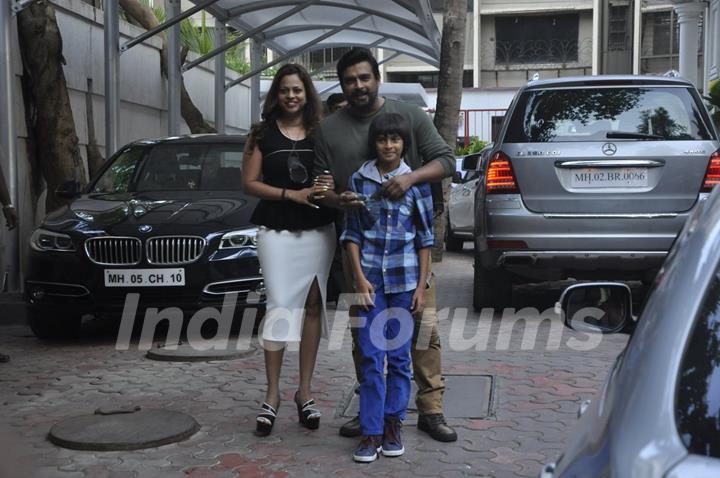 R Madhavan with wife & kid at Shilpa Shetty's Son 'Vivan's' 4th Birthday Celebrations