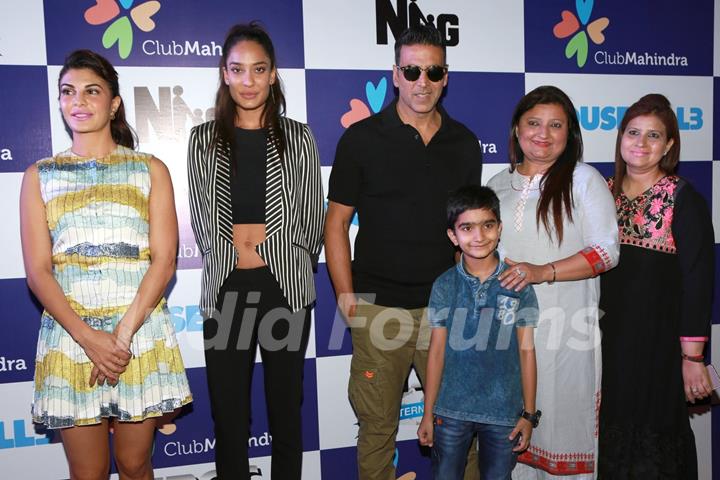 Jacqueline Fernandes, Lisa Haydon and Akshay Kumar at Promote 'Housefull 3' in Delhi
