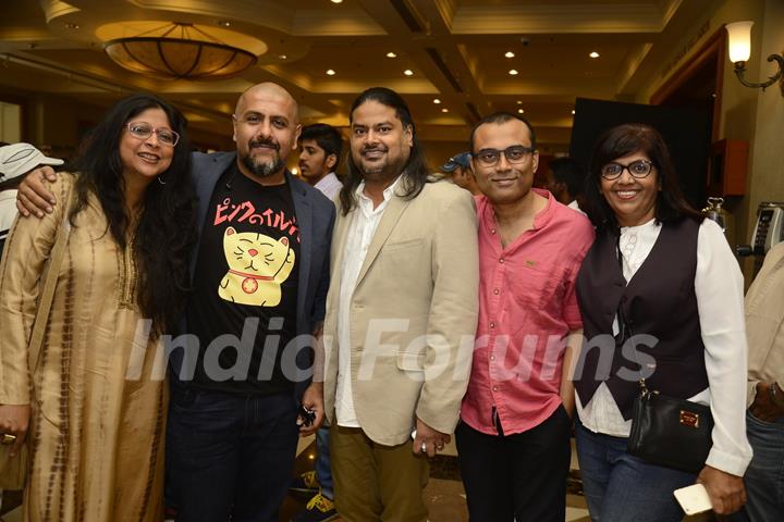 Vishal Dadlani, Amitabh Bachchan, Clinton Cerejo and Ribhu Dasgupta at Song Launch of 'TE3N'