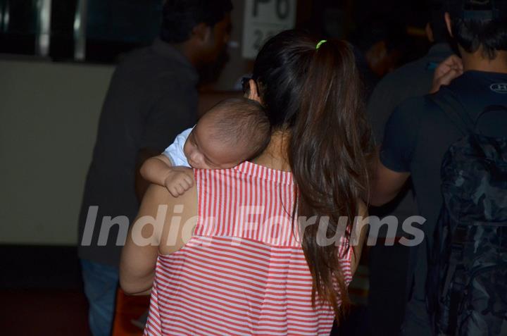 Baby Ahil with Alvira Khan Agnihotri Snapped at Airport