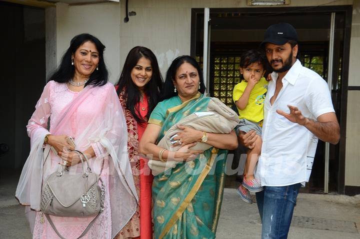 Genelia D'souza gets discharged from hospital post delivery of her second baby boy!