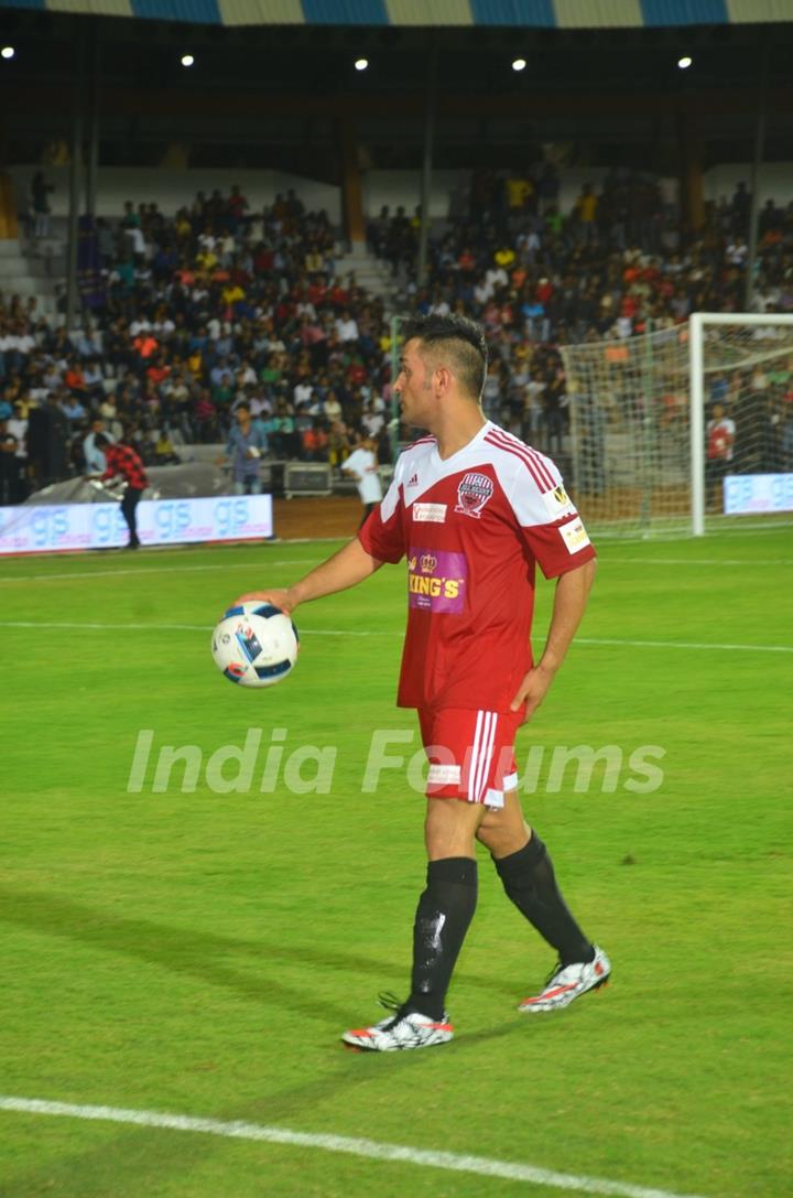 M.S. Dhoni at the Soccer Match !