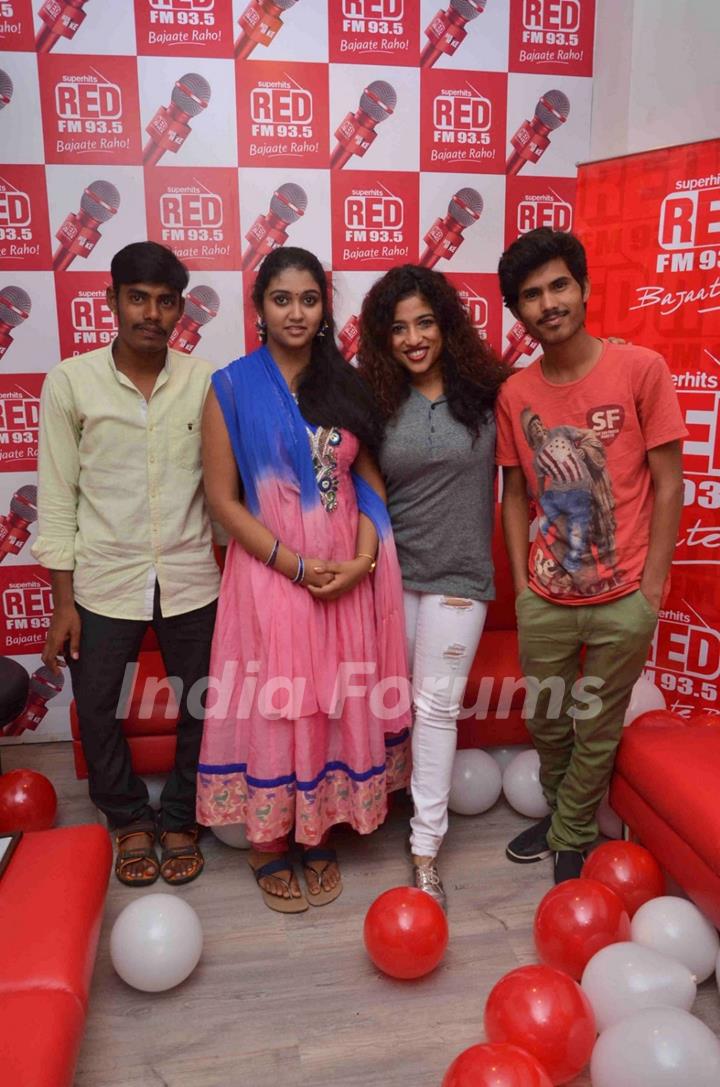 SAIRAT film actors Tanaji Galgunde, Rinku Rajguru and Arbaz Shaikh at Red FM's Office Red FM's Offic