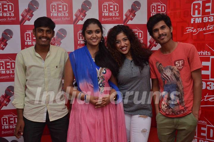 SAIRAT film actors Tanaji Galgunde, Rinku Rajguru and Arbaz Shaikh at Red FM's Office Red FM's Offic